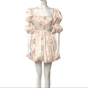 Maison Amory Floral Print Mini Dress